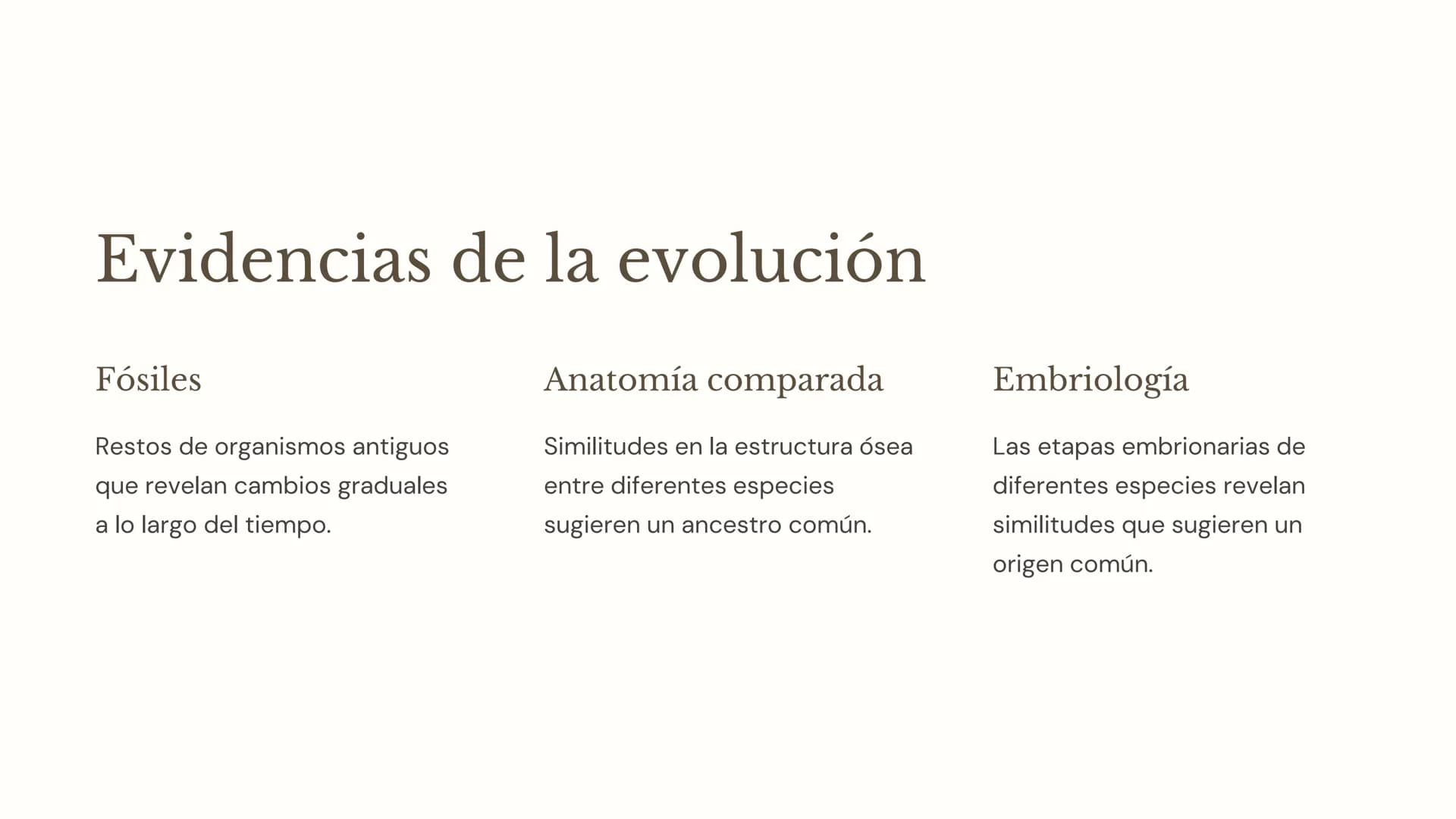 la evolución
La evolución es el proceso mediante el cual las poblaciones de
organismos cambian a lo largo del tiempo. Es un concepto
fundame