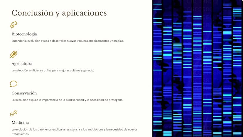 la evolución
La evolución es el proceso mediante el cual las poblaciones de
organismos cambian a lo largo del tiempo. Es un concepto
fundame