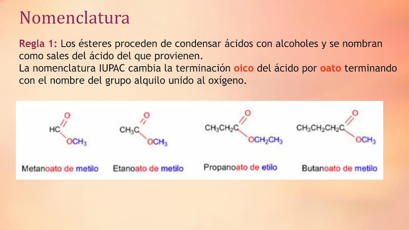 ESTERES .
Ésteres
Son compuestos orgánicos derivados de petróleo o
inorgánicos oxigenados en los cuales uno o más
protones son sustituidos p