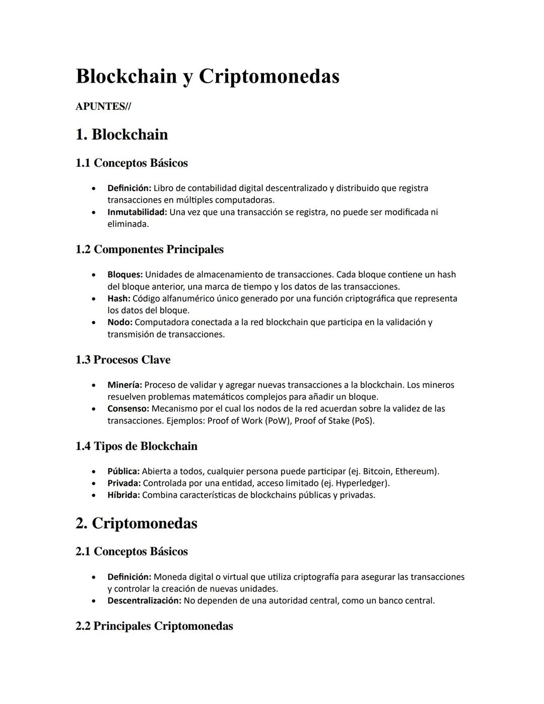 Blockchain y Criptomonedas