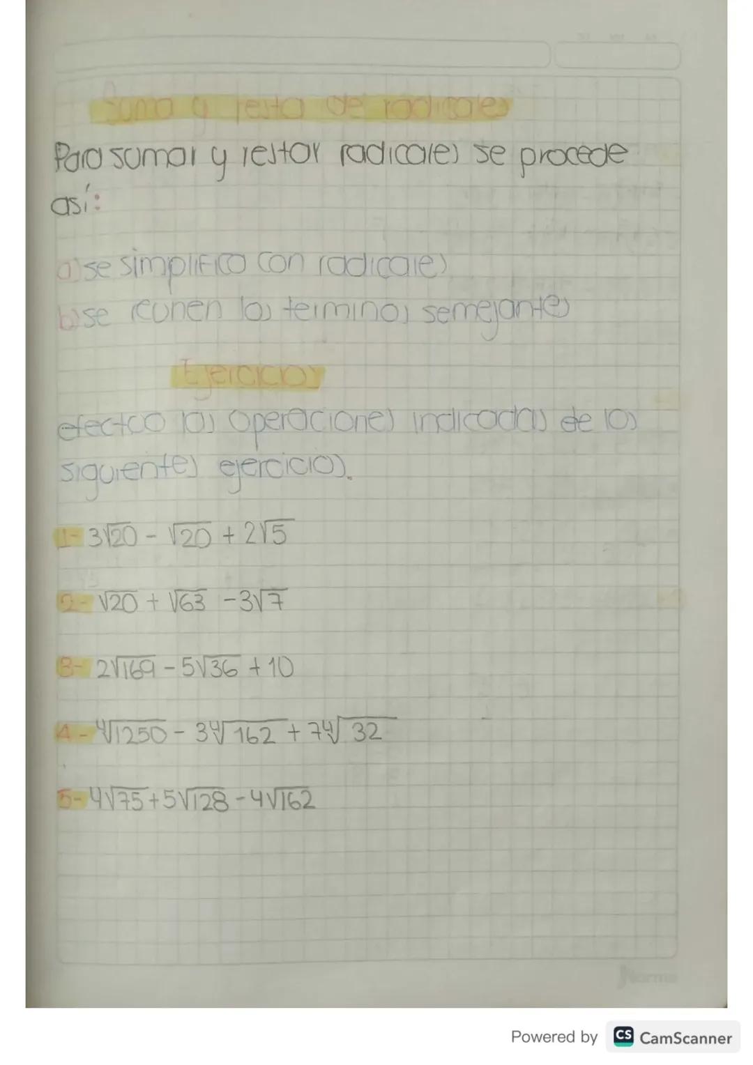 Abil 12/2024
to radicación es un caso particulas de to poten-
cación con exponente racional.sia€IRY
m.n€ 74 definimo):
Indice
cantidad sobra