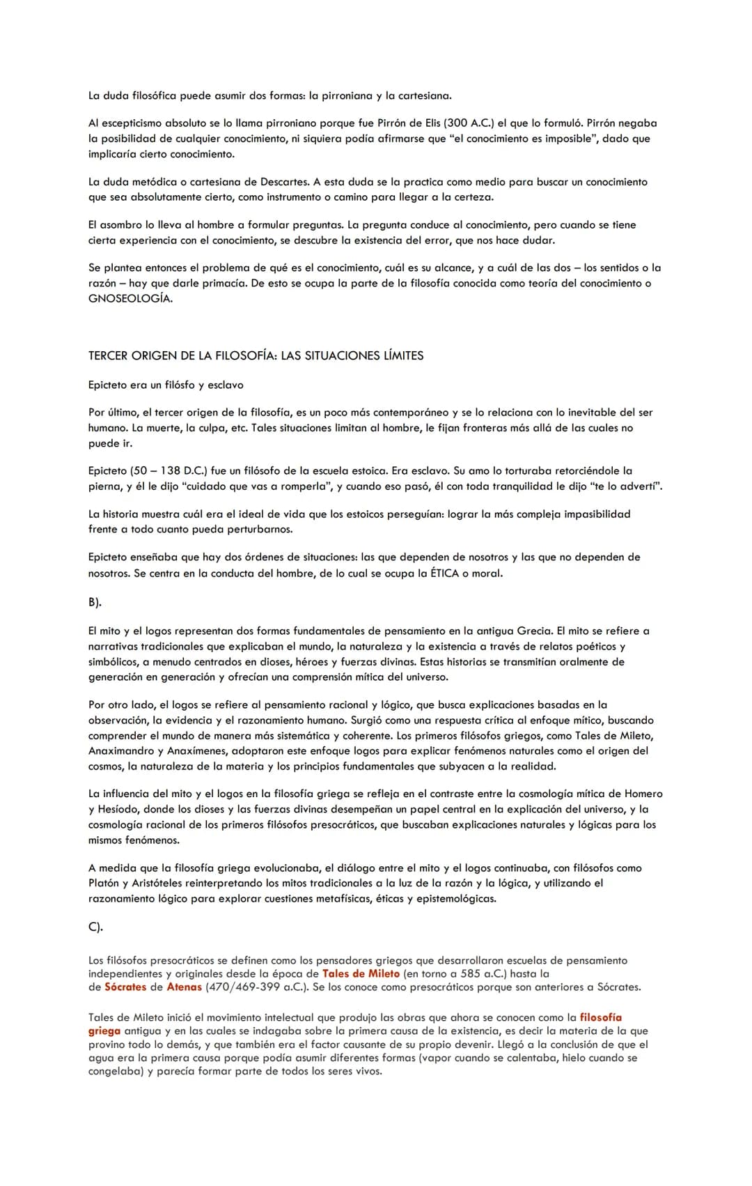 A) ORIGEN DE LA FILOSOFÍA
El origen de la filosofía se remonta al siglo XI A.C. El origen de la filosofía se debe a tres estados de ánimos
e