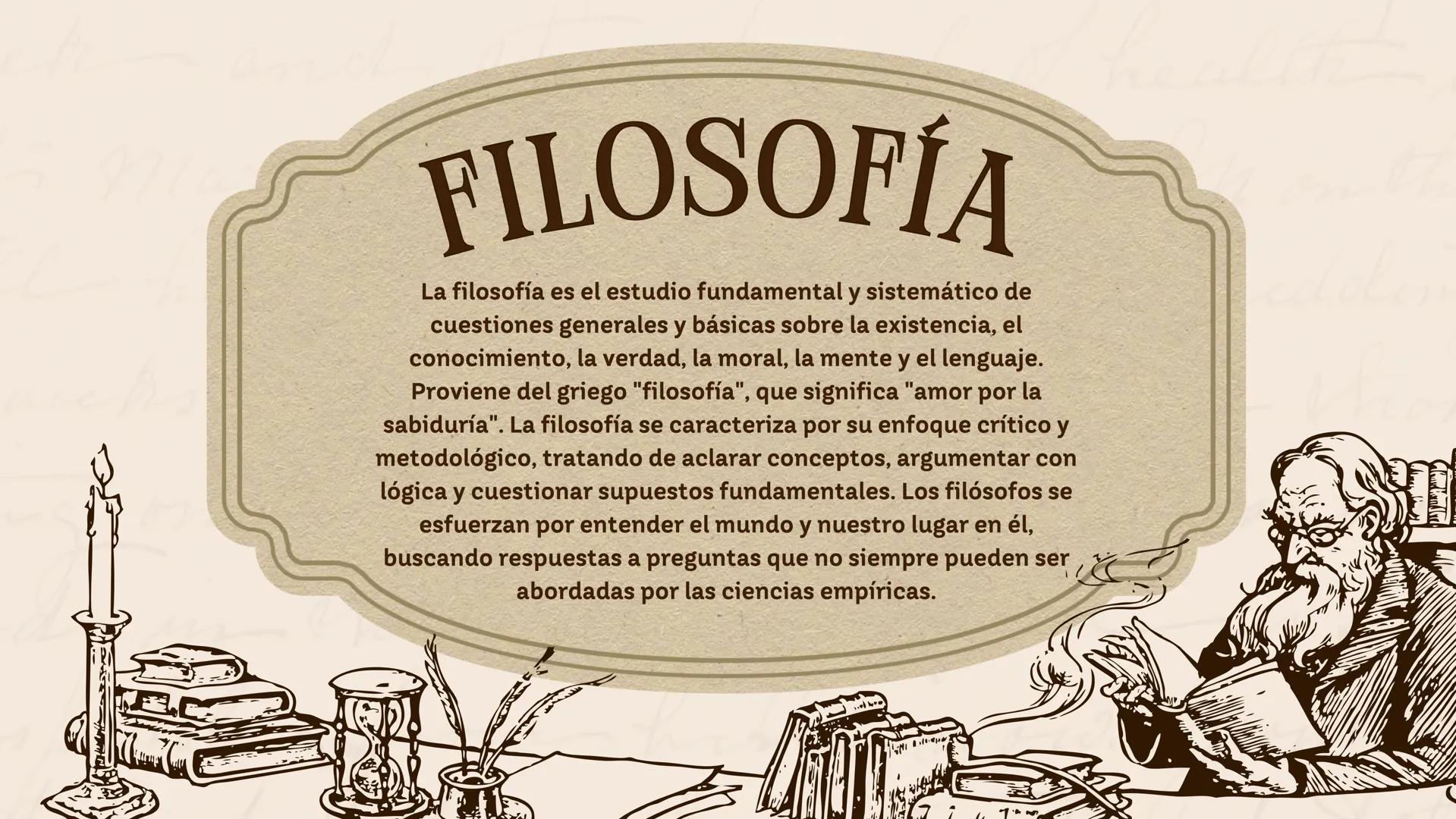 Historia de la
FILOSOFÍA
EN COLOMBIA
Nombre: XXXXX FILOSOFÍA
La filosofía es el estudio fundamental y sistemático de
cuestiones generales y 
