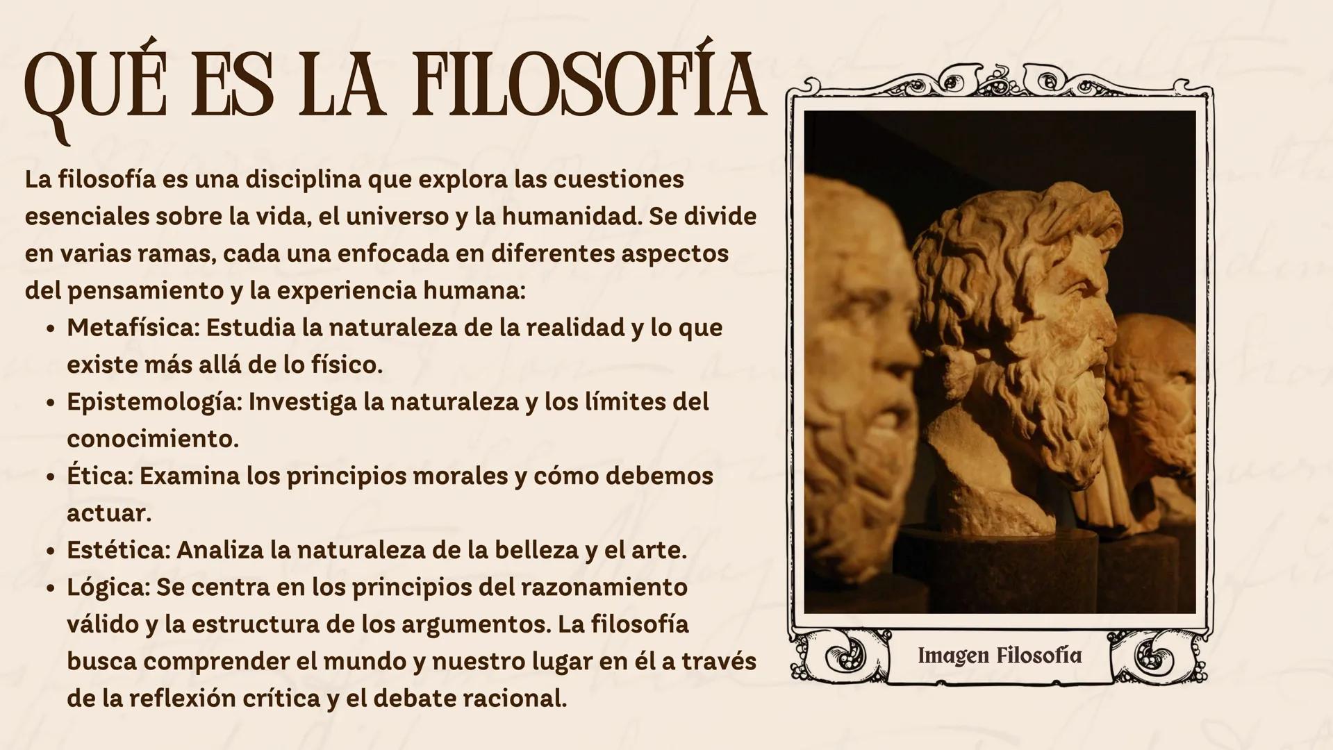 Historia de la
FILOSOFÍA
EN COLOMBIA
Nombre: XXXXX FILOSOFÍA
La filosofía es el estudio fundamental y sistemático de
cuestiones generales y 