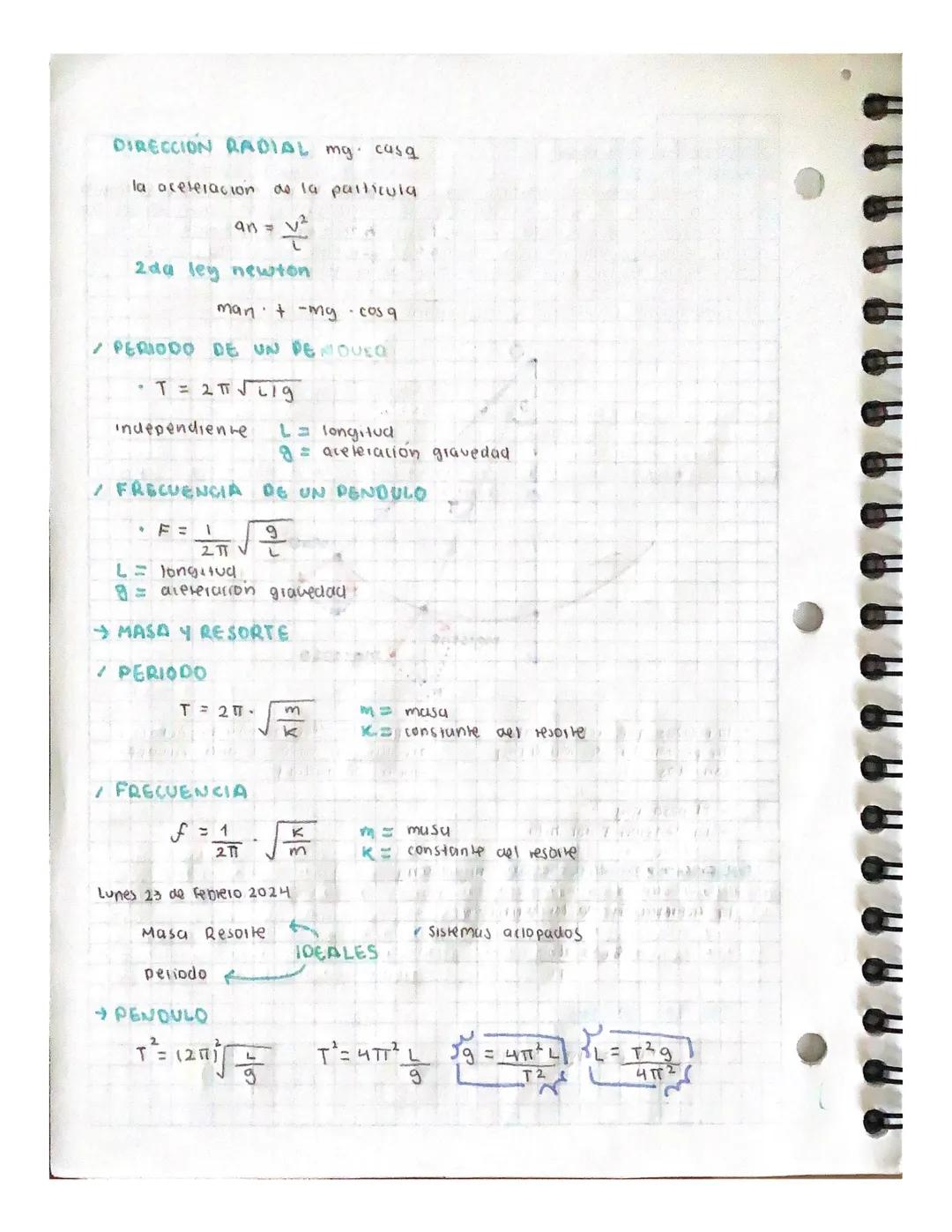 Jueves 22 de Febrero 2024
PENDULO SIMPLE
es un sistema macanico definido como una particula de masa (m) Juspendida
del punto o poi un hilo i