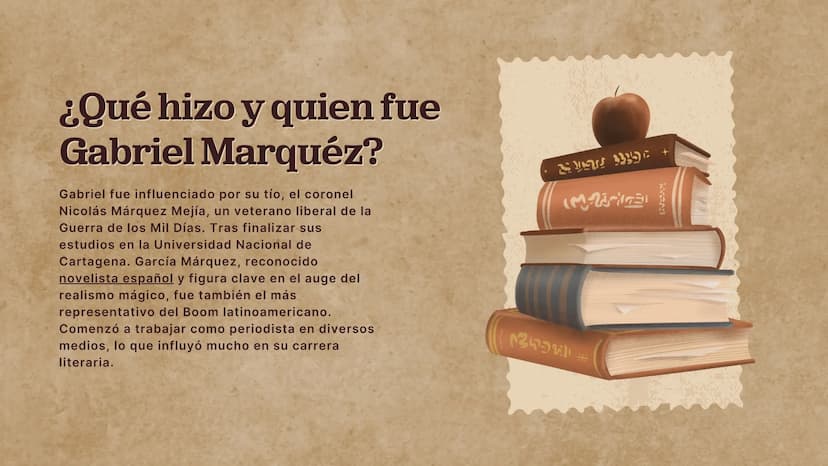 22'
ESCRITOR
Gabriel García
Márquez
2725413
Yun
www
112331
2875 ¿Qué hizo y quien fue
Gabriel Marquéz?
Gabriel fue influenciado por su tío, 