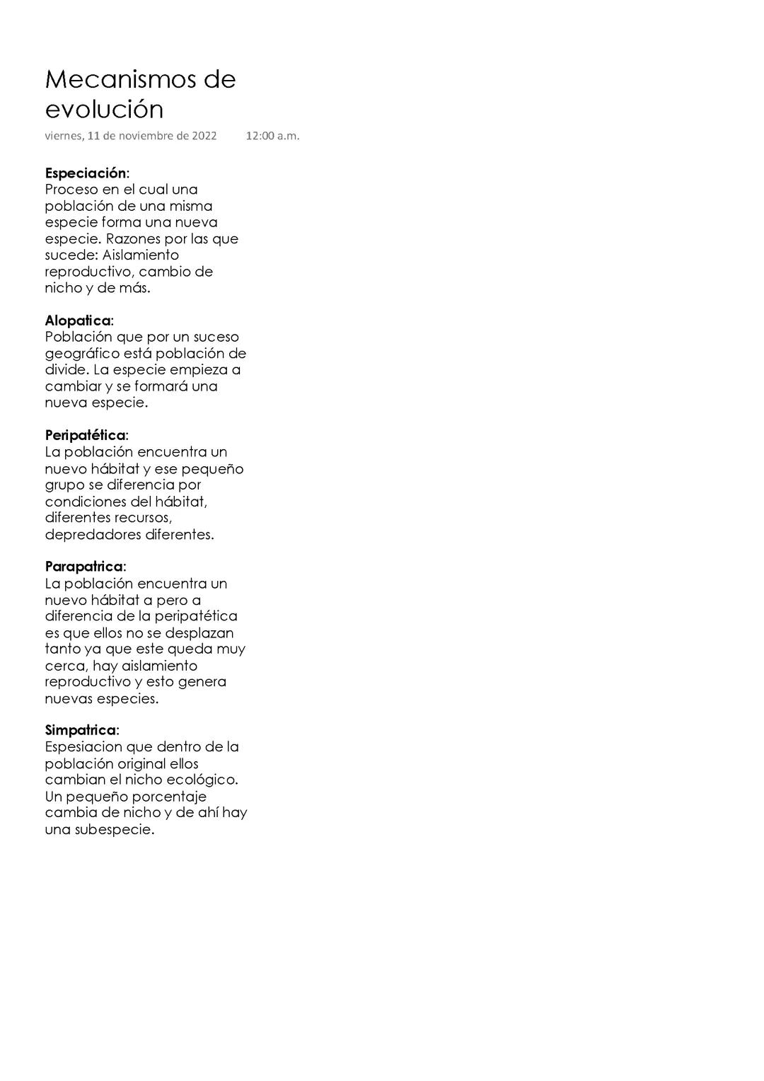 Mecanismos de Evolución 