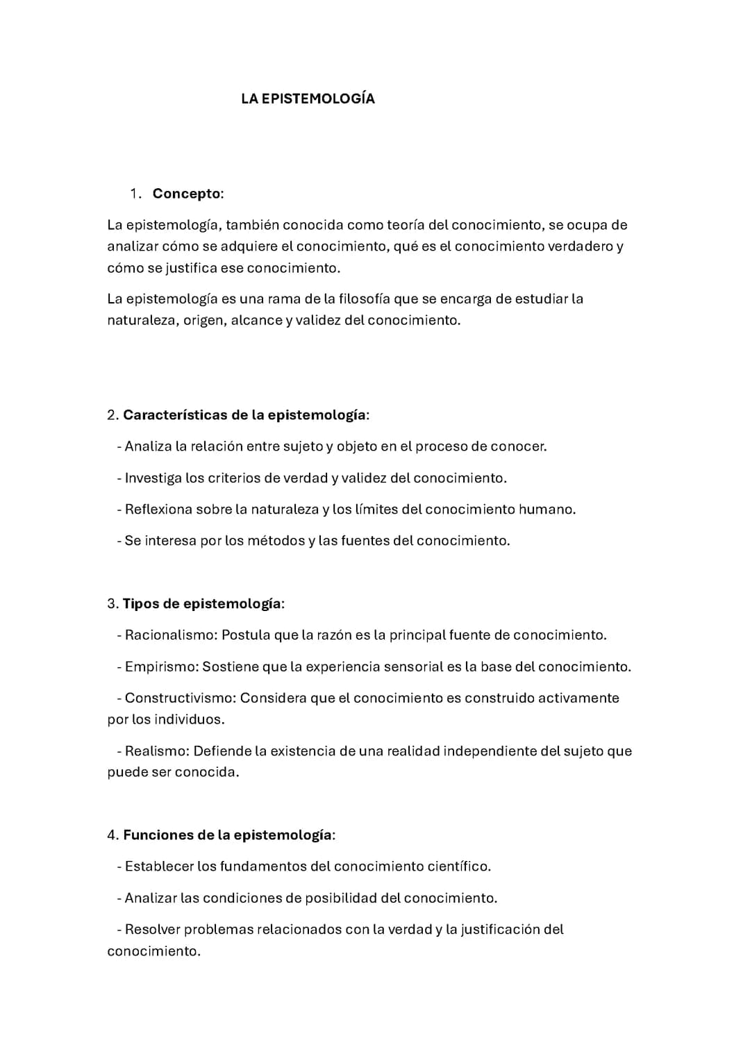 La epistemología 
