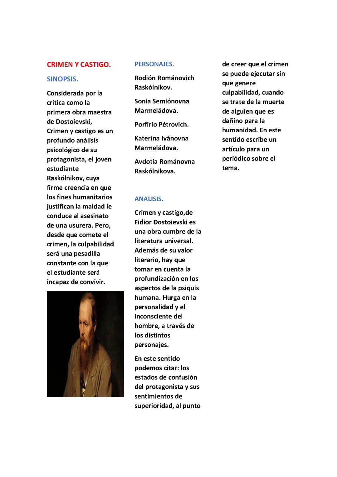 Análisis Detallado de Crimen y Castigo