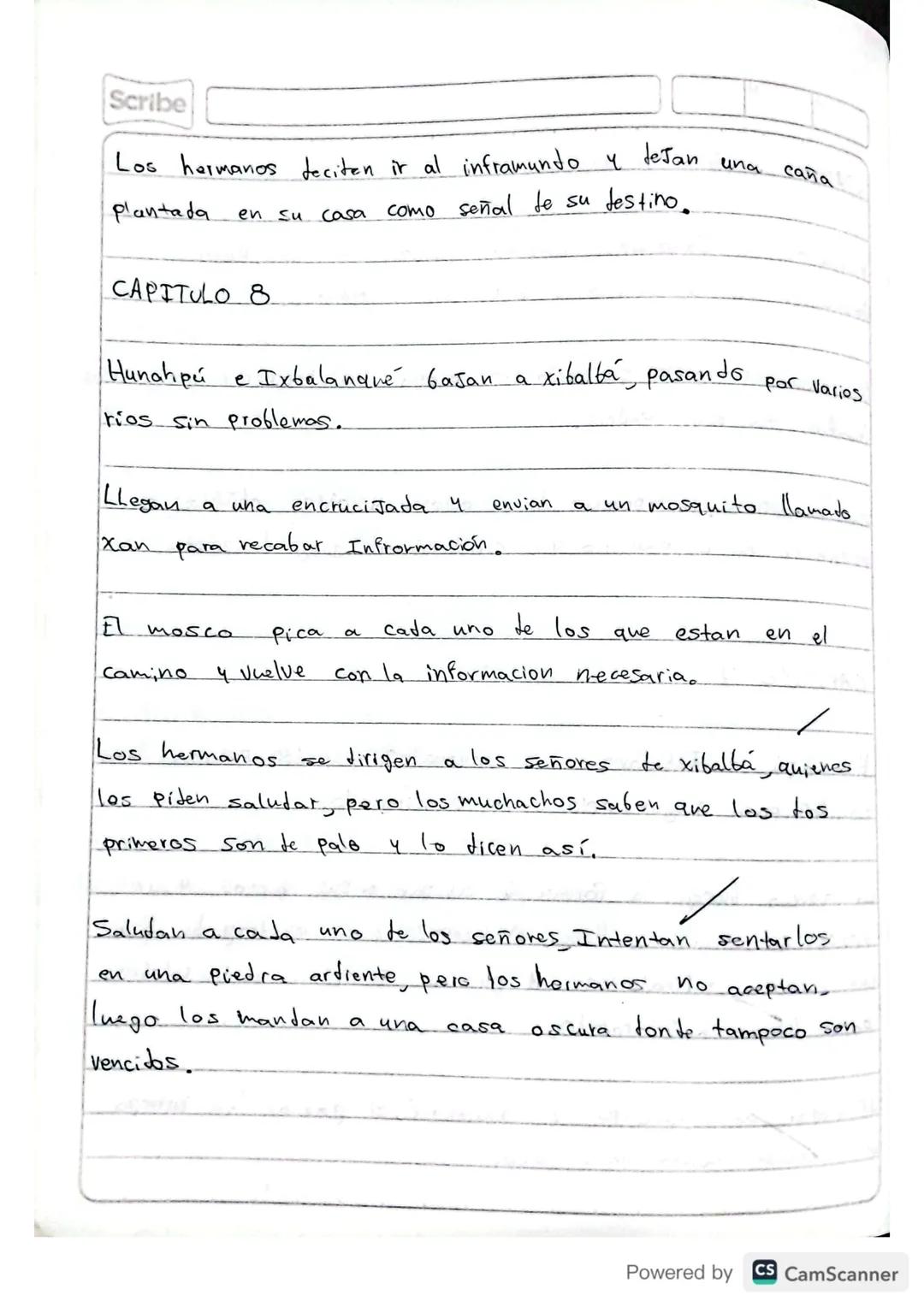 RESUMEN
POPOL VUH
Scribe
Powered by CS CamScanner Scribe
PRIMERA PARTE
I CAPITULO
A principio toto esta
en silencio solo existia el
cielo y 