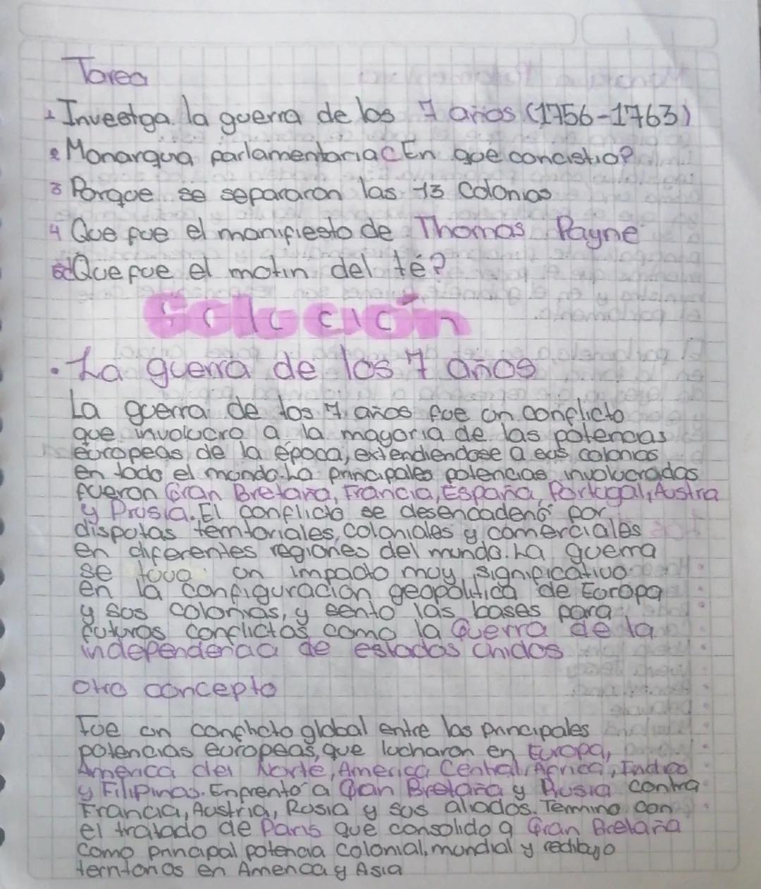 La Guerra de los Siete Años y sus Consecuencias