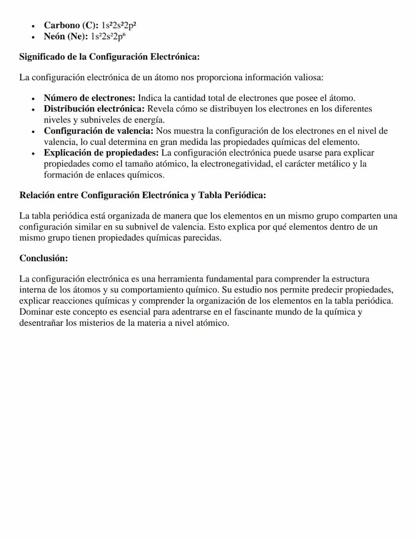 La Configuración Electrónica: Descifrando la
Distribución de Electrones en los Átomos
En el cautivante universo de la química, donde los áto