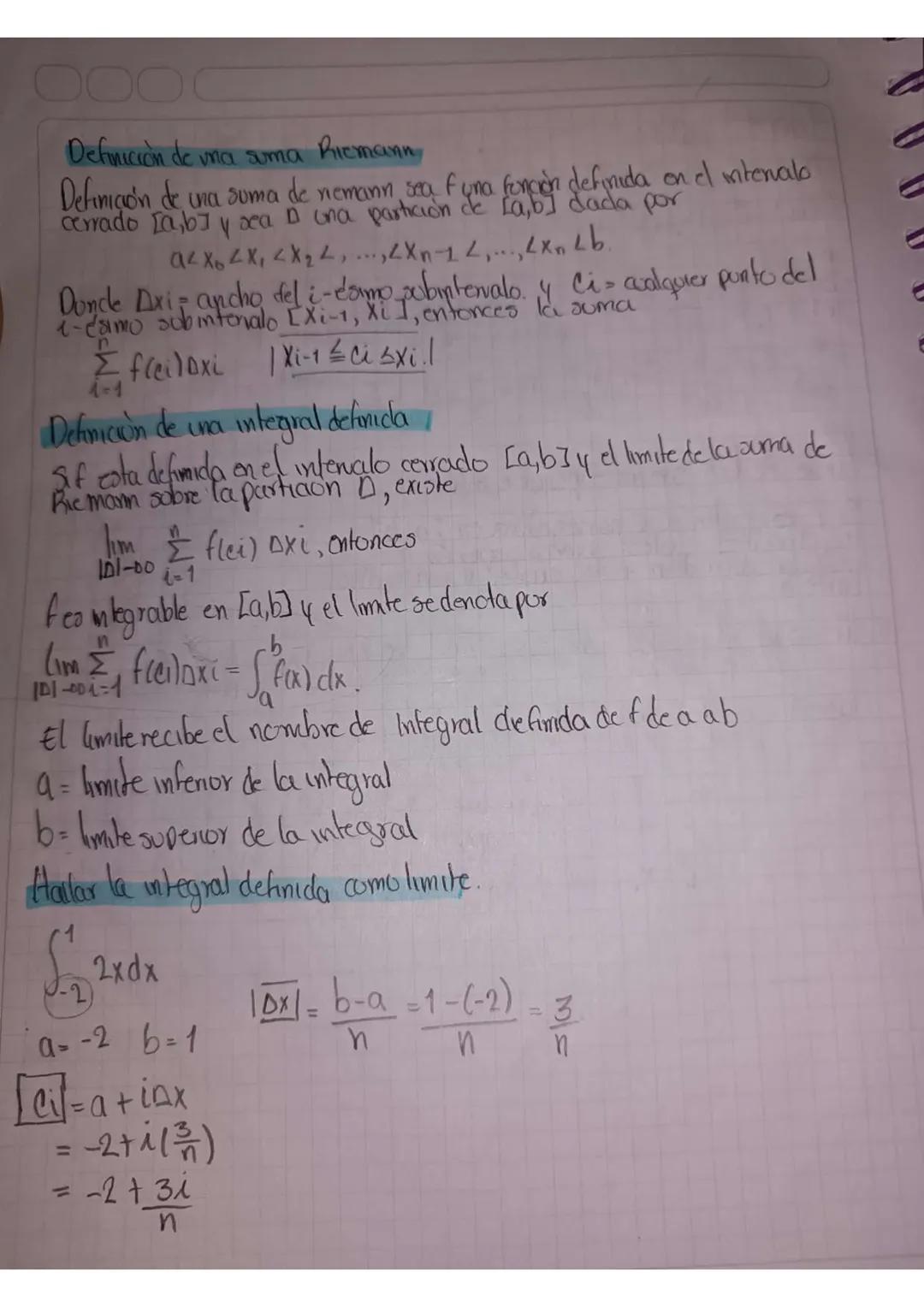 # Definición de una suma Riemann

Definición de una suma de nemann sea funa fención definida
on el mtenalo
cerrado [a,b] y sea D una partici