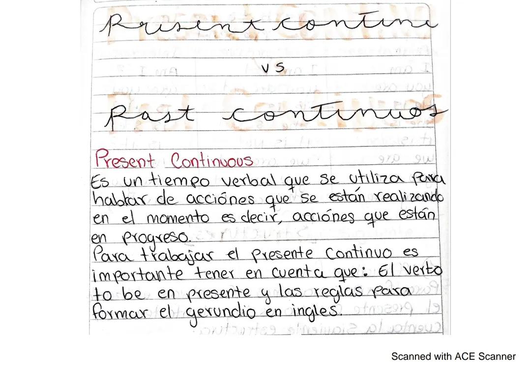 Presente y pasado continúo en inglés