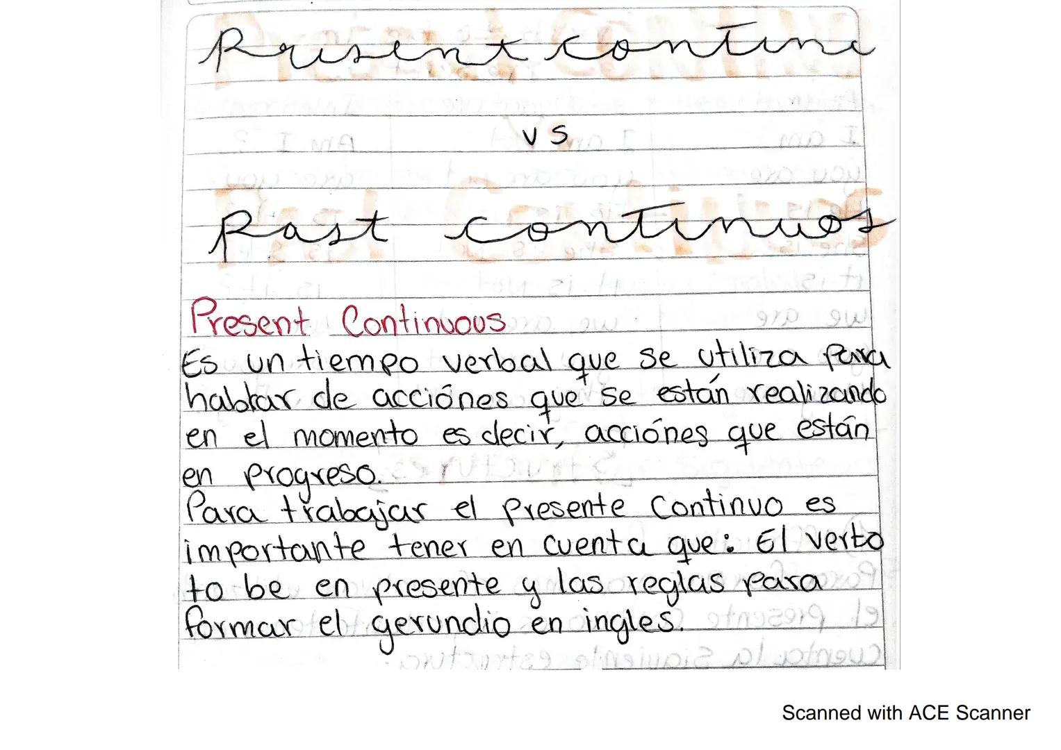 Prisent contine

VS

Past continuos

Present Continuous

Es un tiempo verbal que se utiliza para
hablar de acciónes que se están realizando
