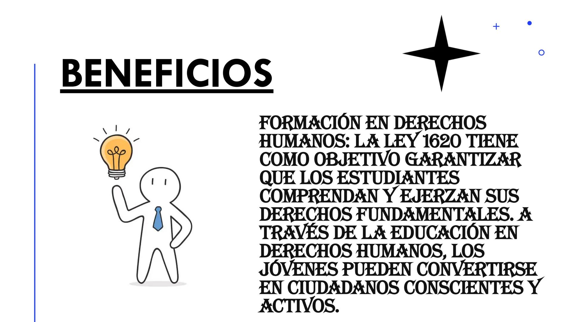 LEY 1620 LEY 1620 DEL IS DE
MARZO DE 2013
OBJETIVO
⚫LA LEY 1620 TIENE COMO OBJETIV
CREAR EL SISTEMA NACIONAL DE
CONVIVENCIA ESCOLAR Y
PROMOV