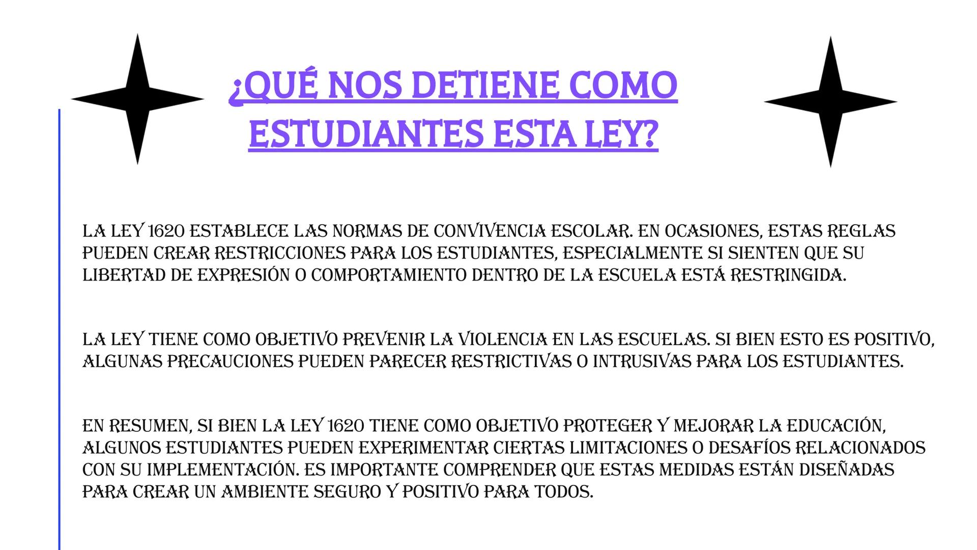 LEY 1620 LEY 1620 DEL IS DE
MARZO DE 2013
OBJETIVO
⚫LA LEY 1620 TIENE COMO OBJETIV
CREAR EL SISTEMA NACIONAL DE
CONVIVENCIA ESCOLAR Y
PROMOV