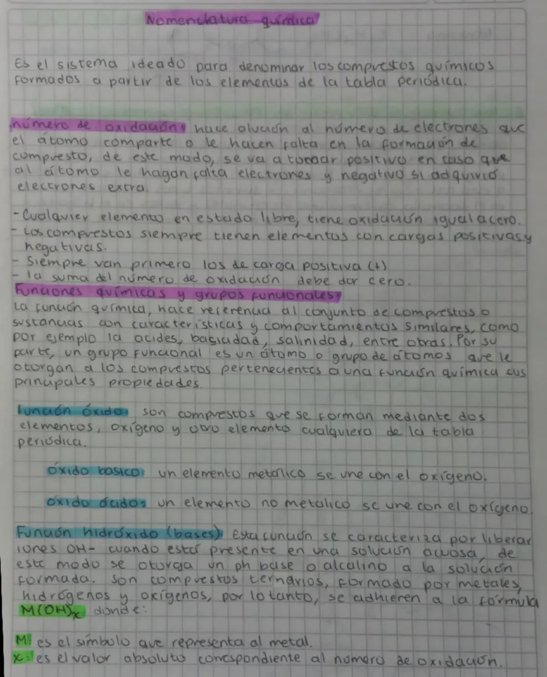 Nomenclatura química
Es el sistema ideado para denominar los compuestos químicos
Formados a partir de los elementos de la tabla periódica.
n