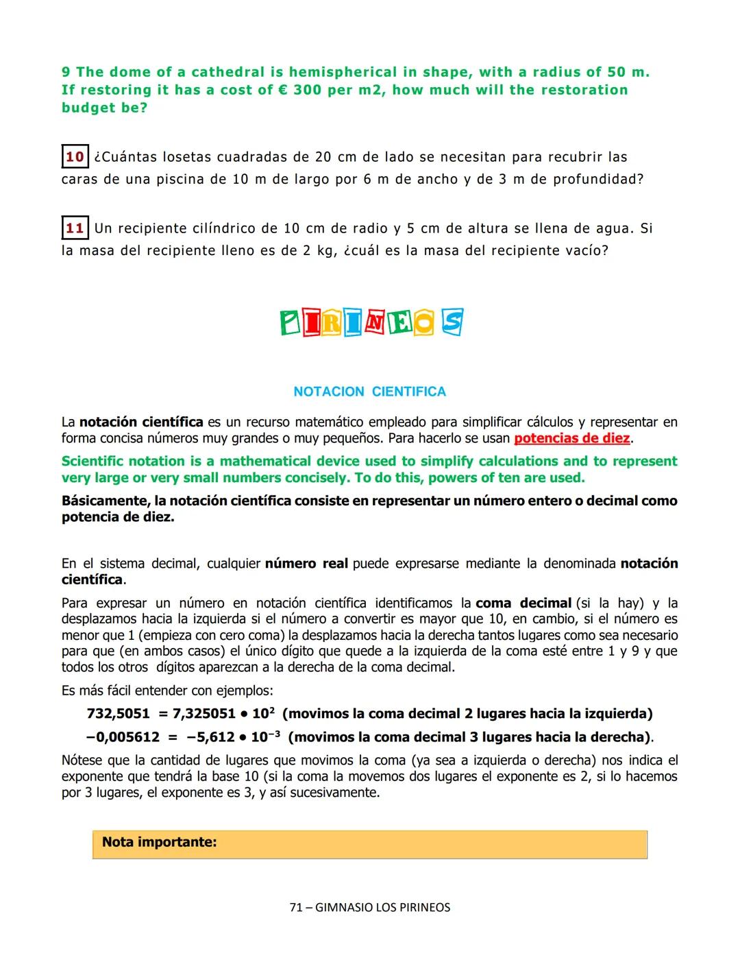 GIMNASIO LOS PIRINEOS
AMORY
PAZ
NASIO
Los
Fundado en 1991
GEOMETRIA 7
1 GIMNASIO LOS PIRINEOS GEOMETRIA PIRINEA GRADO SEPTIMO (7)
TABLA DE C