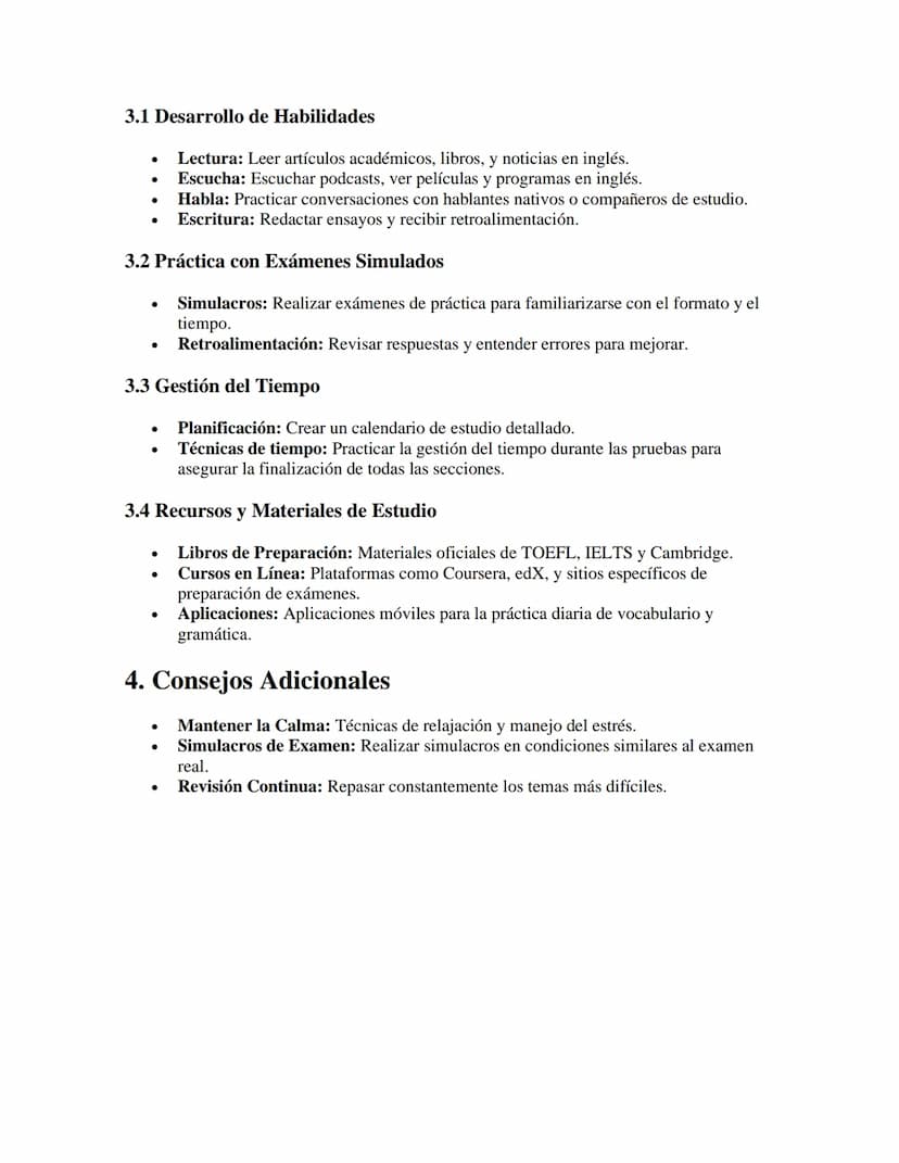 Preparación para Exámenes habla inglesa
APUNTES//
1. Introducción a los Exámenes Internacionales
•
.
TOEFL (Test of English as a Foreign Lan