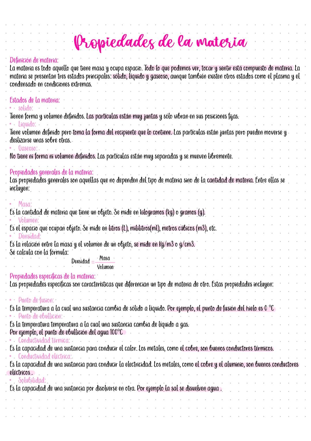 Propiedades de la materia