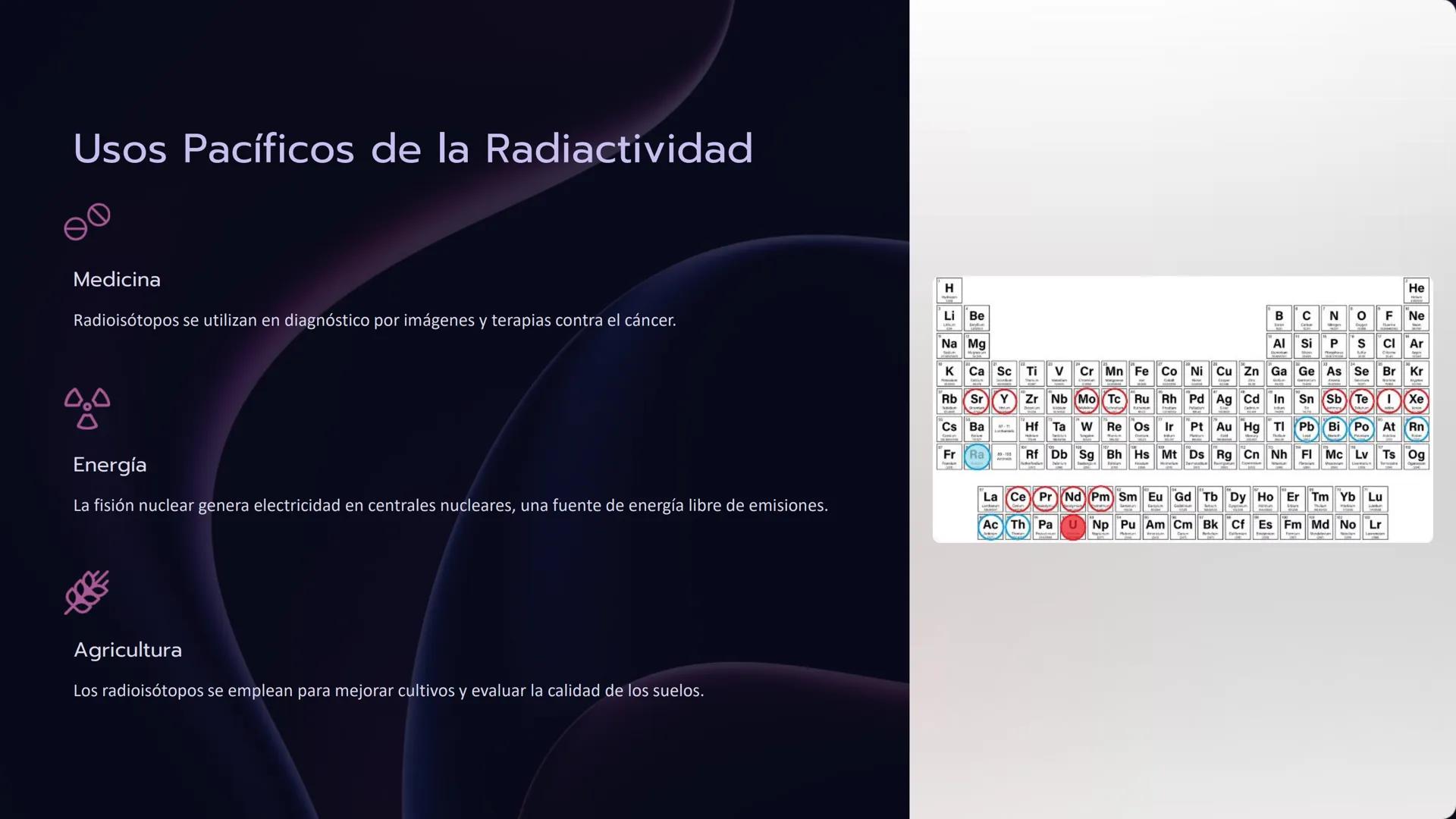 Loto
Química Nuclear:
Explorando la
Radiactividad y sus
Aplicaciones
La química nuclear, un campo fascinante que abarca desde la
radiactivid