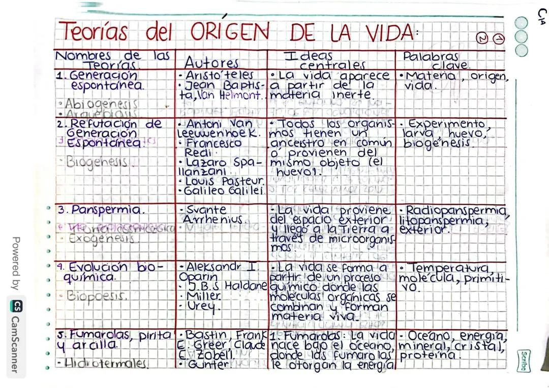 Teorias origen de la vida 