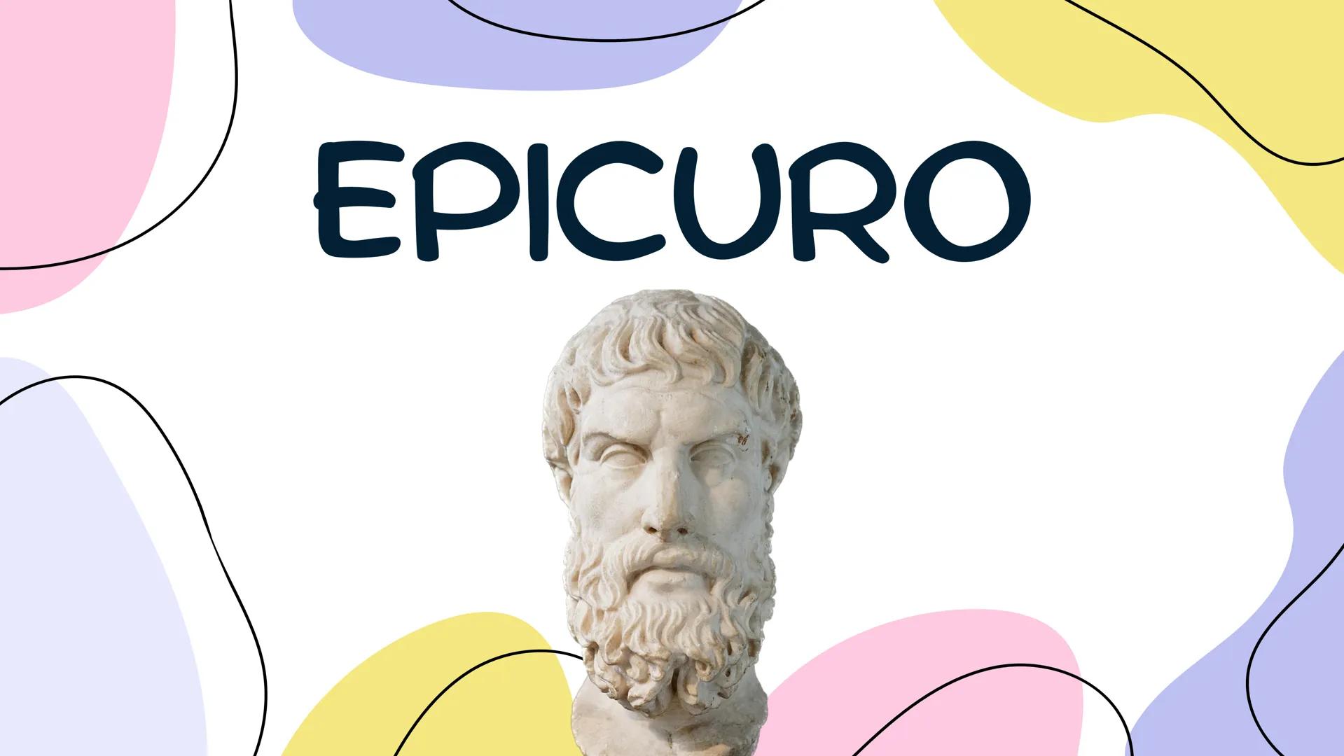 # EPICURO # CONTEXTO

*   EL EPICUREÍSMO SURGE DURANTE
EL DECLINAR DE LA CULTURA
GRIEGA -EL HELENISMO.

*   SU INTERÉS PRINCIPAL ES LA
ÉTICA