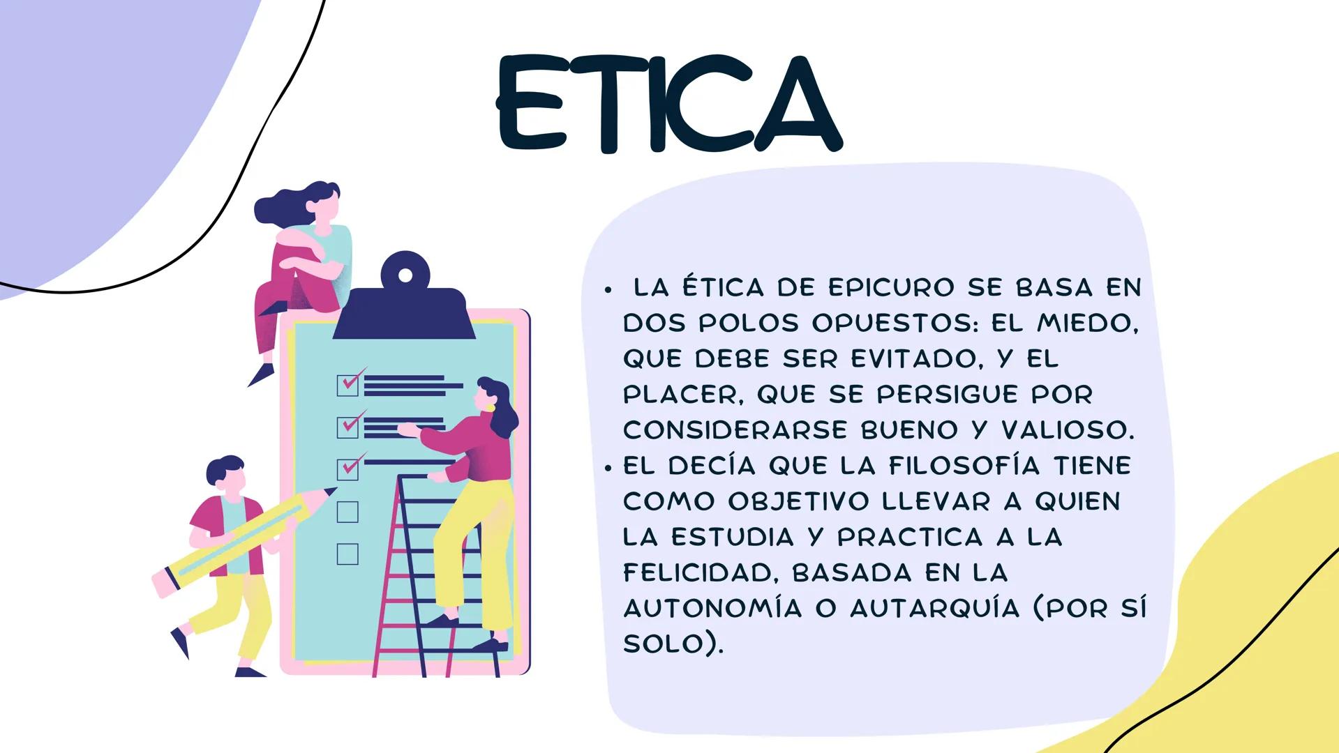# EPICURO # CONTEXTO

*   EL EPICUREÍSMO SURGE DURANTE
EL DECLINAR DE LA CULTURA
GRIEGA -EL HELENISMO.

*   SU INTERÉS PRINCIPAL ES LA
ÉTICA