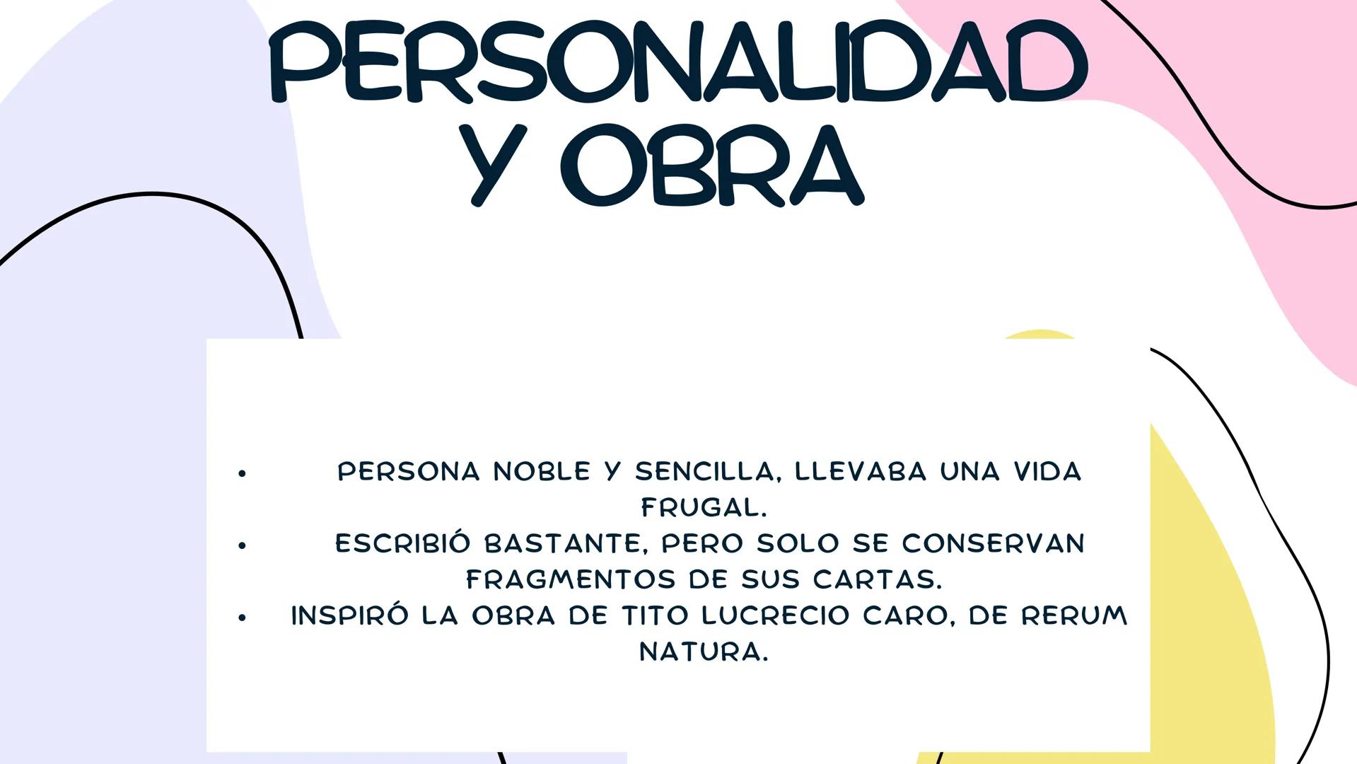 # EPICURO # CONTEXTO

*   EL EPICUREÍSMO SURGE DURANTE
EL DECLINAR DE LA CULTURA
GRIEGA -EL HELENISMO.

*   SU INTERÉS PRINCIPAL ES LA
ÉTICA