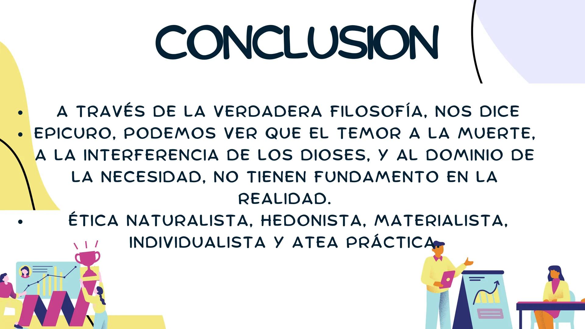 # EPICURO # CONTEXTO

*   EL EPICUREÍSMO SURGE DURANTE
EL DECLINAR DE LA CULTURA
GRIEGA -EL HELENISMO.

*   SU INTERÉS PRINCIPAL ES LA
ÉTICA
