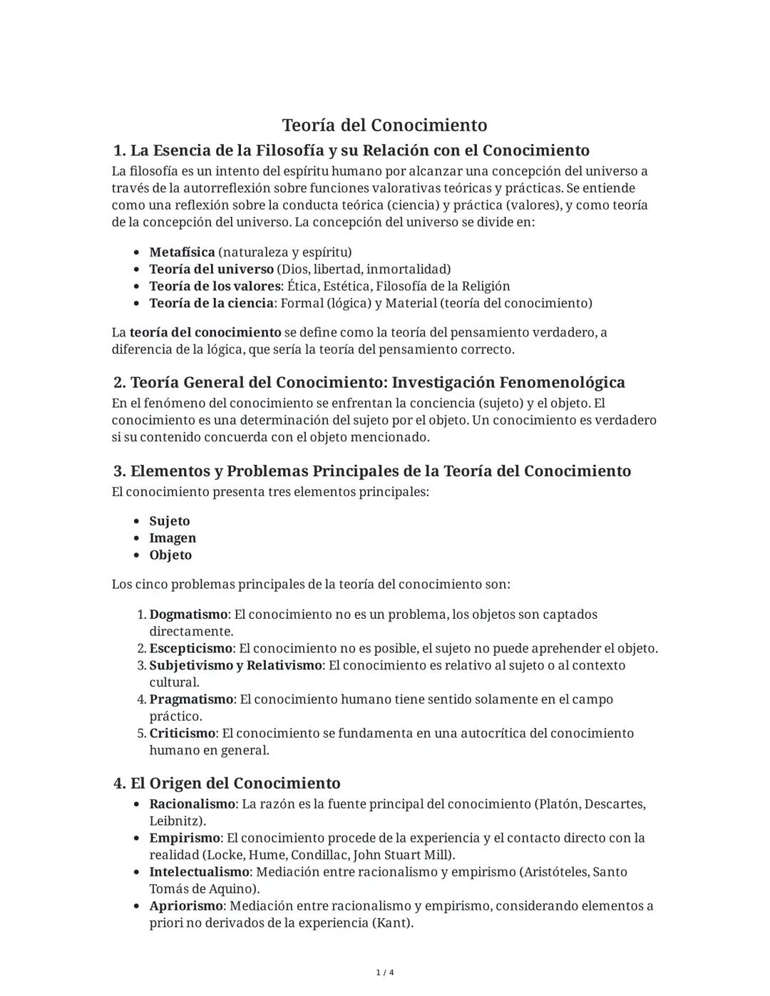 Fundamentos de la Filosofía y el Conocimiento