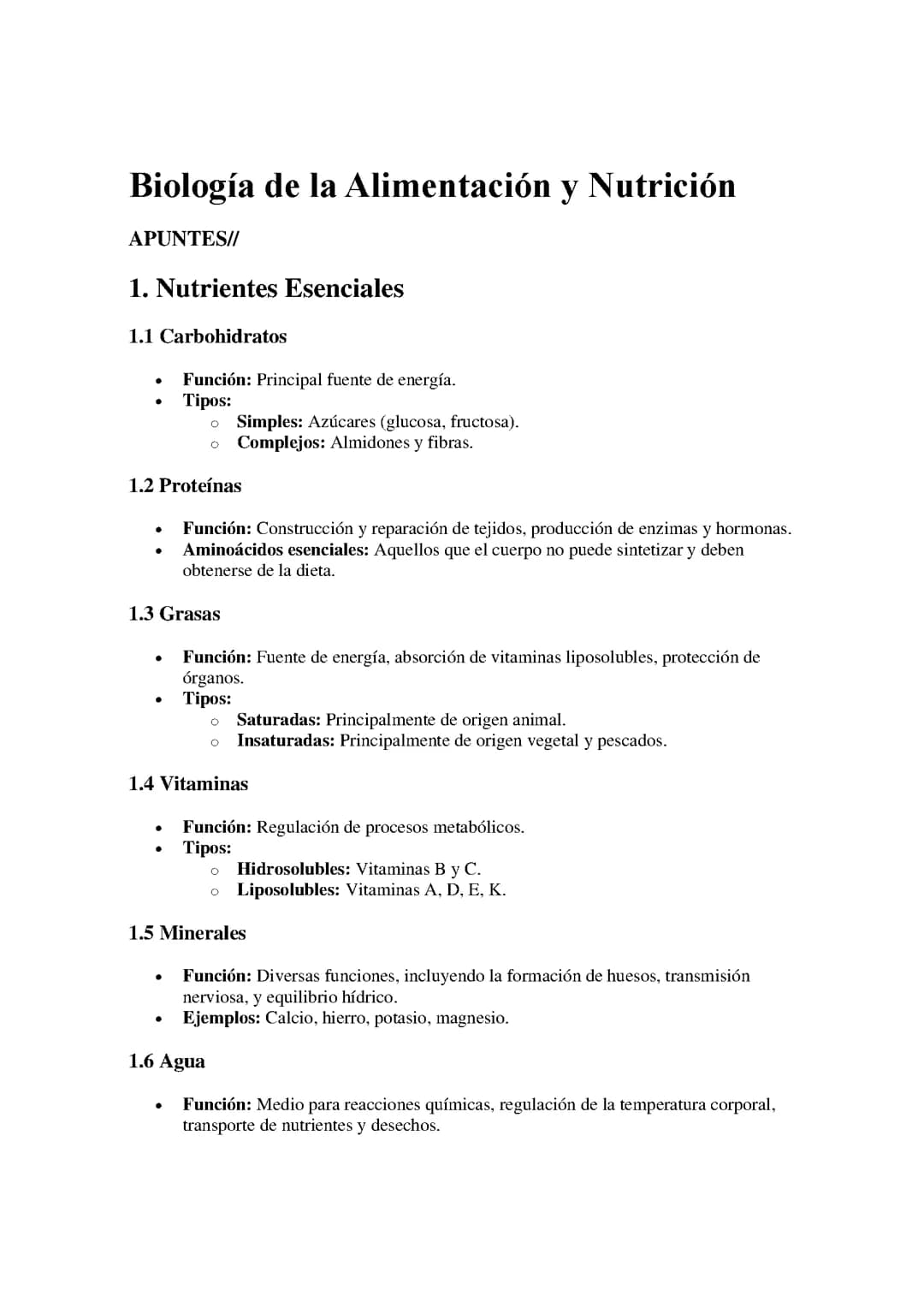 Biología de la Alimentación y Nutrición