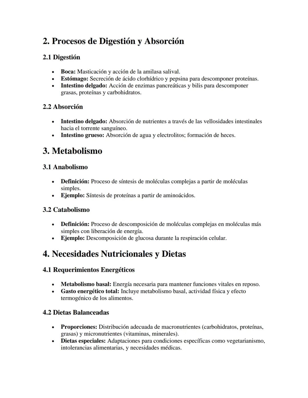 Biología de la Alimentación y Nutrición
APUNTES//
1. Nutrientes Esenciales
1.1 Carbohidratos
•
•
Función: Principal fuente de energía.
Tipos