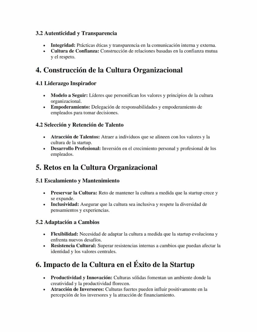 Cultura Organizacional en Startups
APUNTES//
1. Definición de Cultura Organizacional
•
Cultura Organizacional: Conjunto de valores, creencia