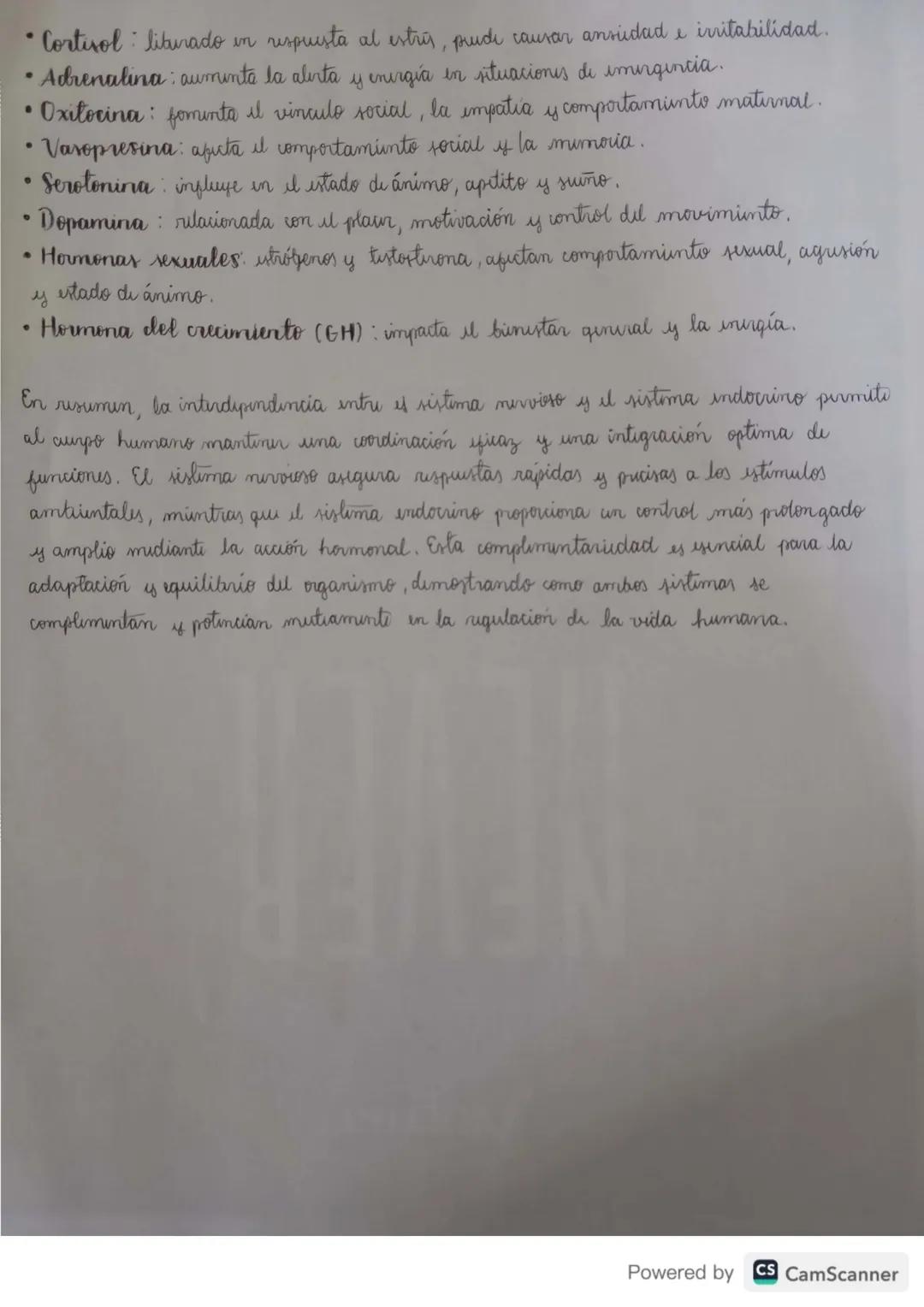 # Relación entre sistema nervioso y sistema endocrino (influencia de hermonas)

Ja coordinación y rigulación de los procesos internos y esti