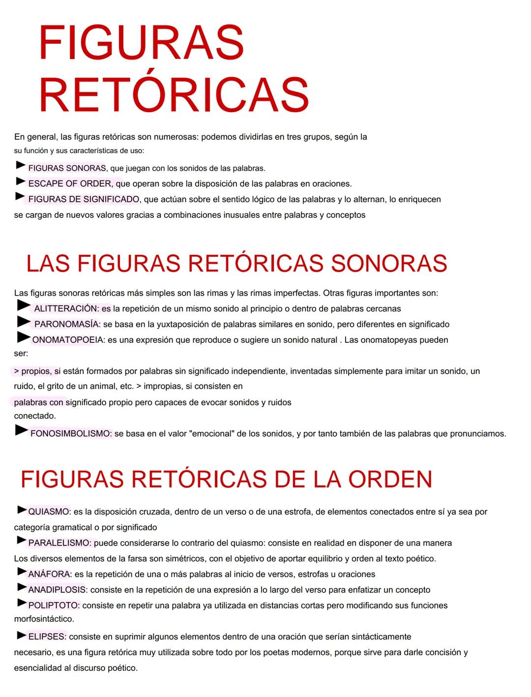 # FIGURAS
# RETÓRICAS

En general, las figuras retóricas son numerosas: podemos dividirlas en tres grupos, según la
su función y sus caracte