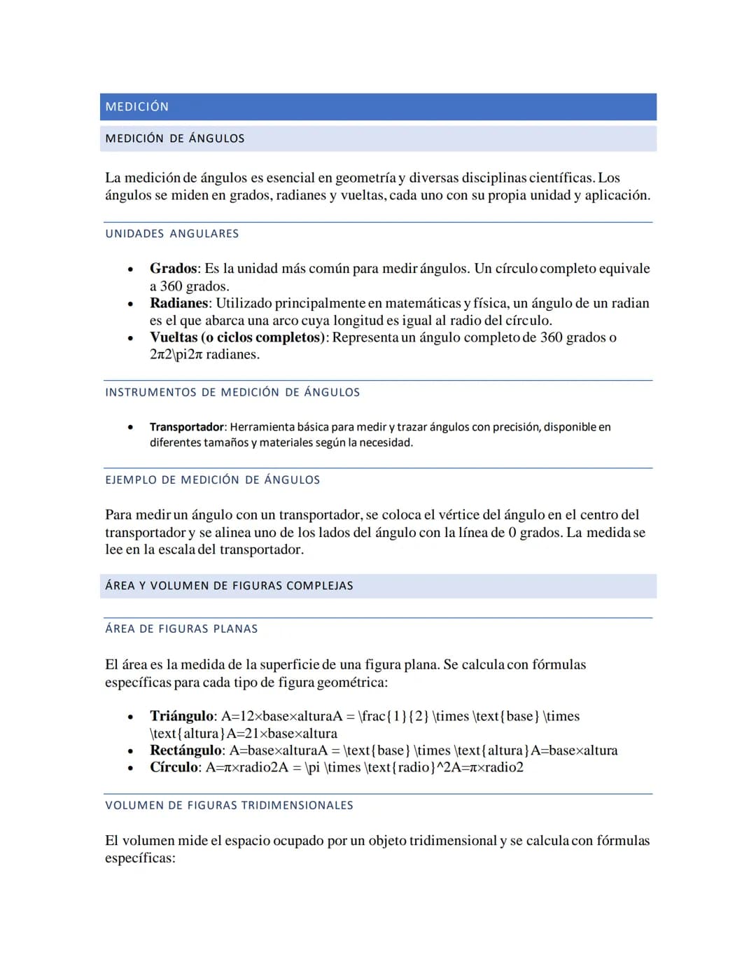 MEDICIÓN
MEDICIÓN DE ÁNGULOS
La medición de ángulos es esencial en geometría y diversas disciplinas científicas. Los
ángulos se miden en gra