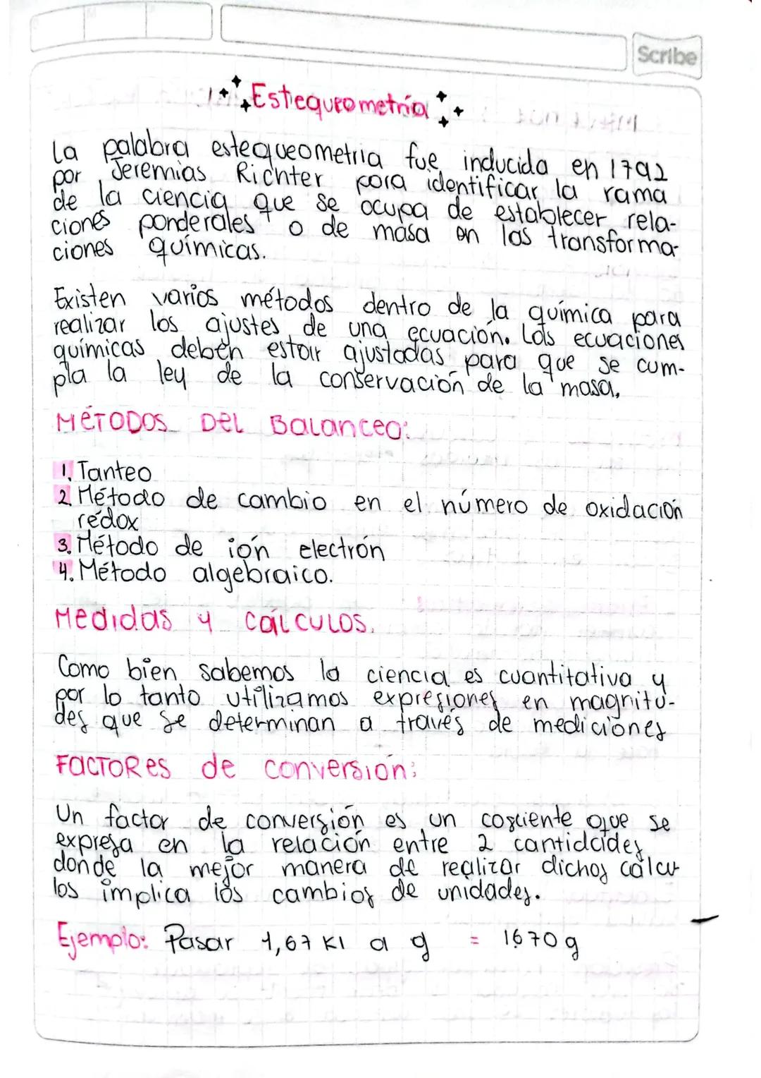por
Estequeometrial ++ Jon M
Scribe
La palabra estequeometria fue inducida en 1792
Jeremias Richter pora identificar la rama
de la ciencia q
