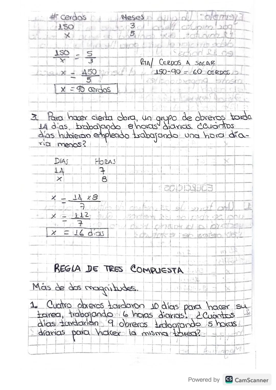REGLA DE TRES EJERCICIOS