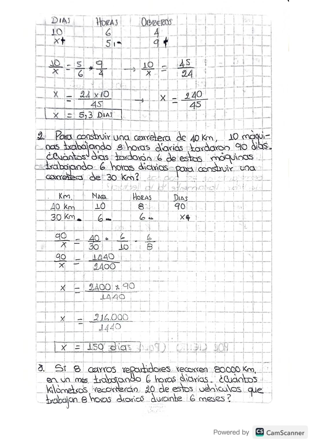 REGLA DE TRES EJERCICIOS
