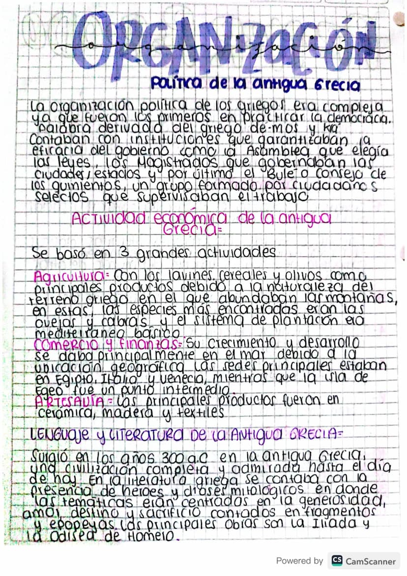 ORGANZAGON
POLITICa de la antigua 6recia
La organización política de los griegos era compleja.
ya que fueron los primeros en practicar la de