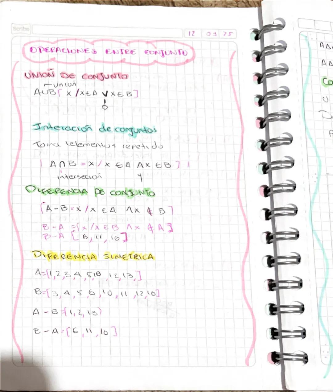 Operaciones entre conjuntos 