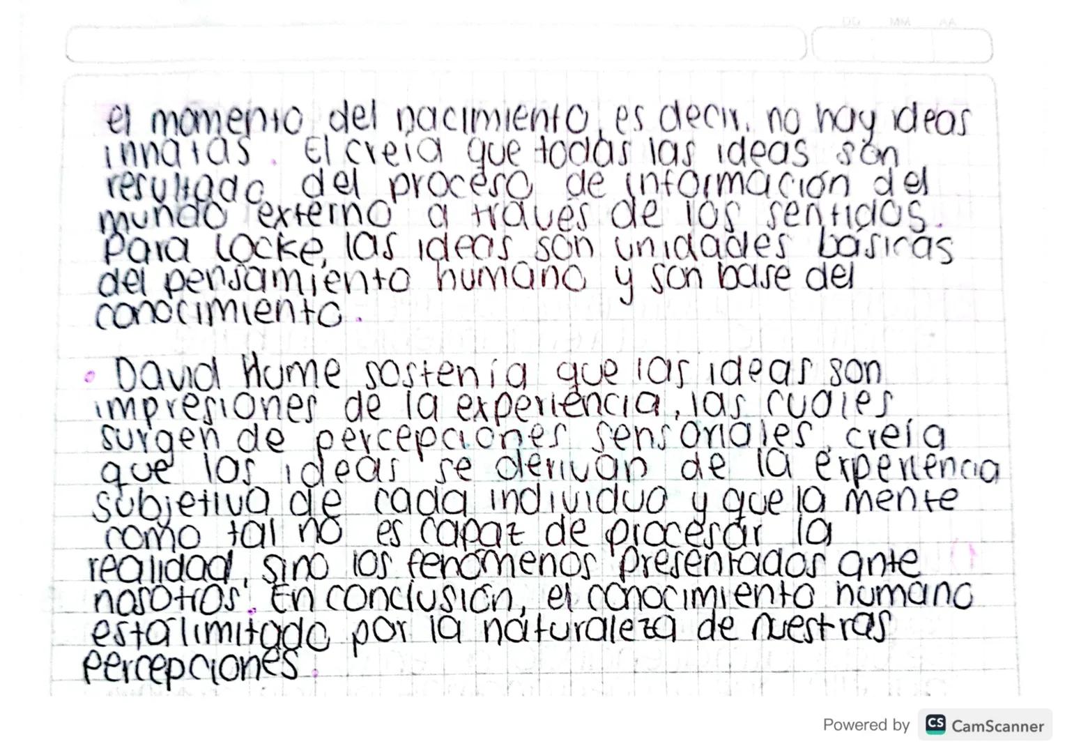 Las Ideas=

• Francis Bacon sostenia que las ideas no son
innatas, sino que se derivan de la experiencia
y la observación el creia que el co