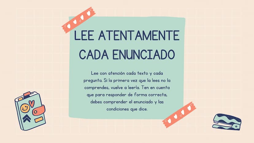 JJI
םםם
TIPS PARA EL
ICFES
Estos son algunos trucos que te pueden ayudar en
tu procesos de aprendizaje.
PL ¿QUIERES
APRENDER
ALGUNOS TIPS
PA