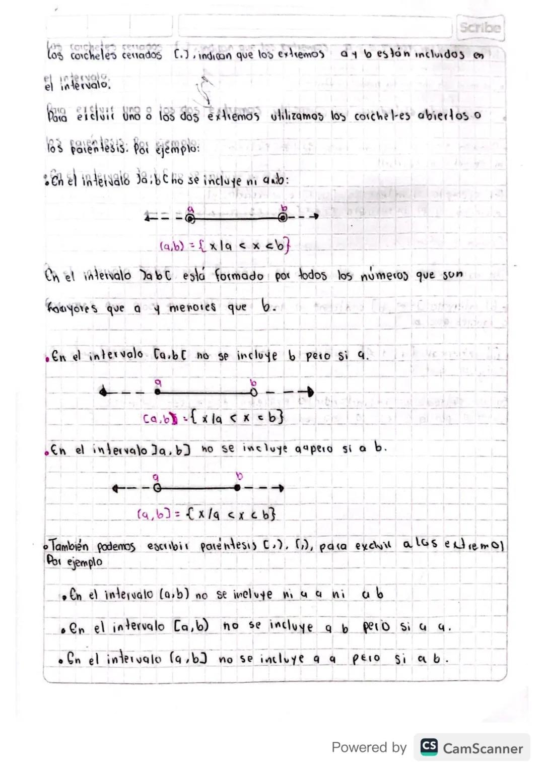 Scribe
Que es un intervalo?
Informalmente, un intervalo es el conjunto de los números comprendidos
entre dos números. Por ejemplo, el interv