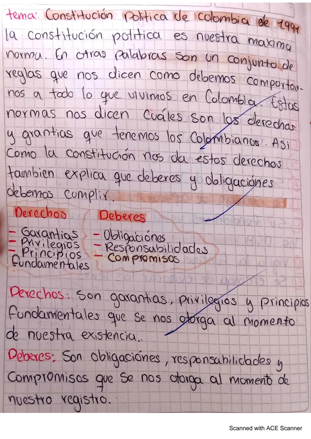 tema: Constitución Politica de colombia de 1991.
la Constitución politica es nuestra maxima
norma. En otras palabras son un conjunto de
regl