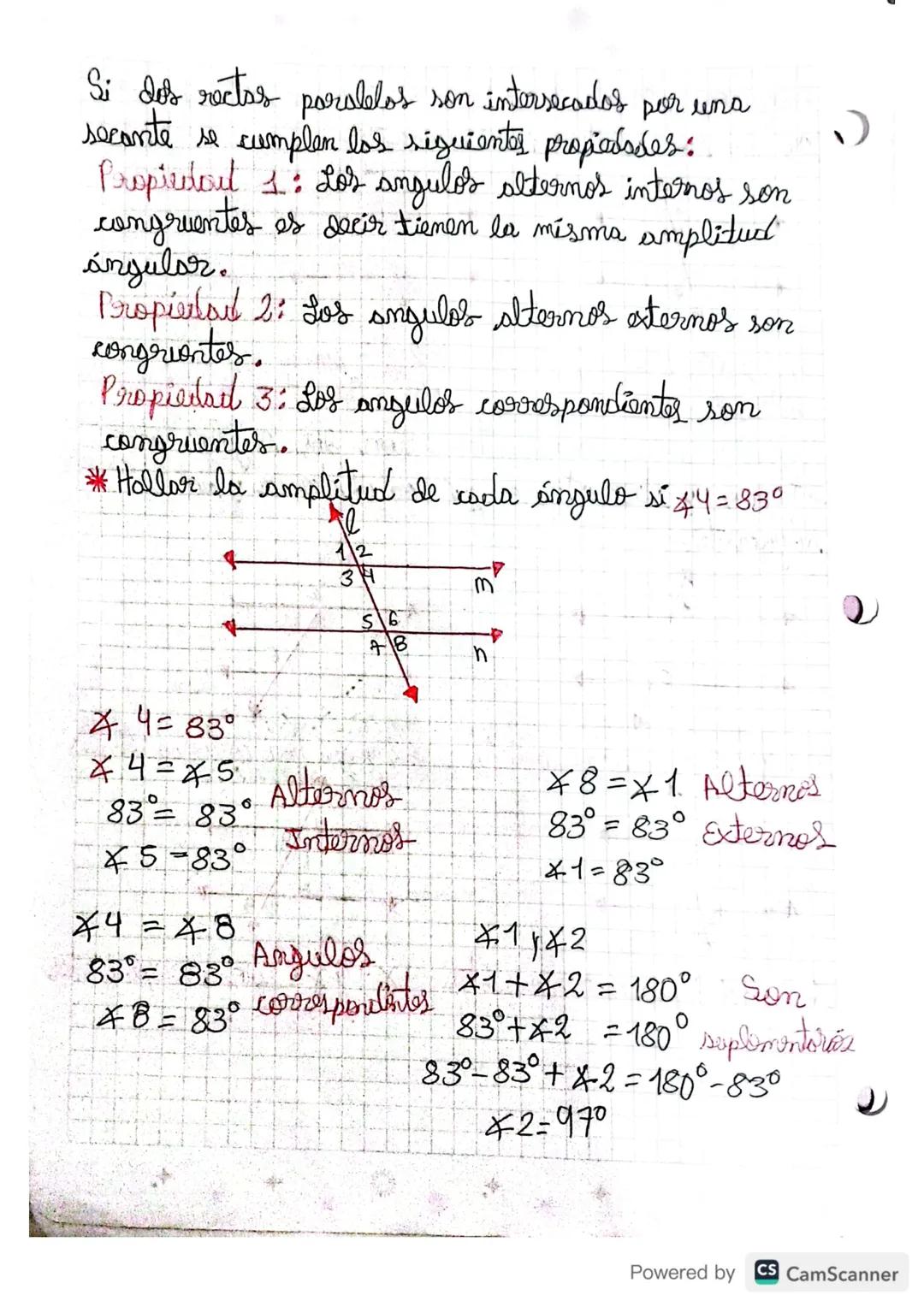 Angulos entre Paralelos
Una reconte es una rects qué intersecta dos o más
rectos del mismo plano en puntos distintos por
éjemplo la recta L´