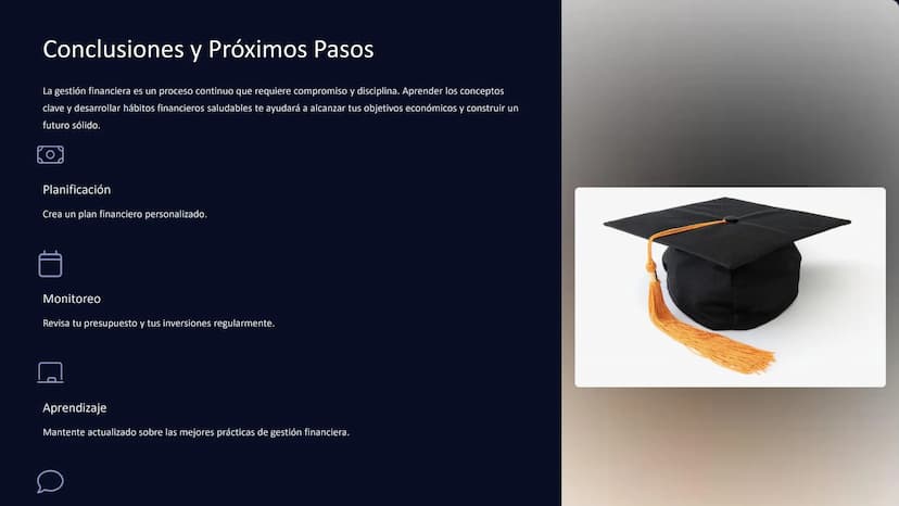 Gestión Financiera:
Una Guía para el Éxito
La gestión financiera es esencial para alcanzar la
estabilidad económica y construir un futuro
só