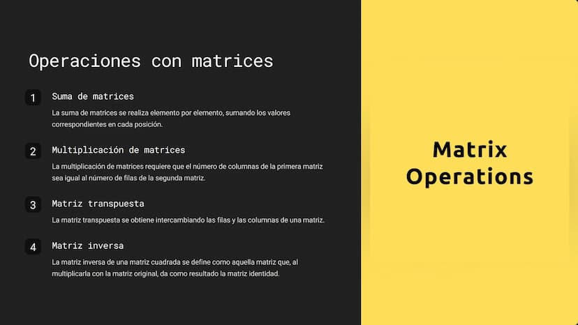 Álgebra Lineal: ☐
Comprendiendo
Conceptos Clave
El álgebra lineal es una rama fundamental de las matemáticas,
que estudia las relaciones ent